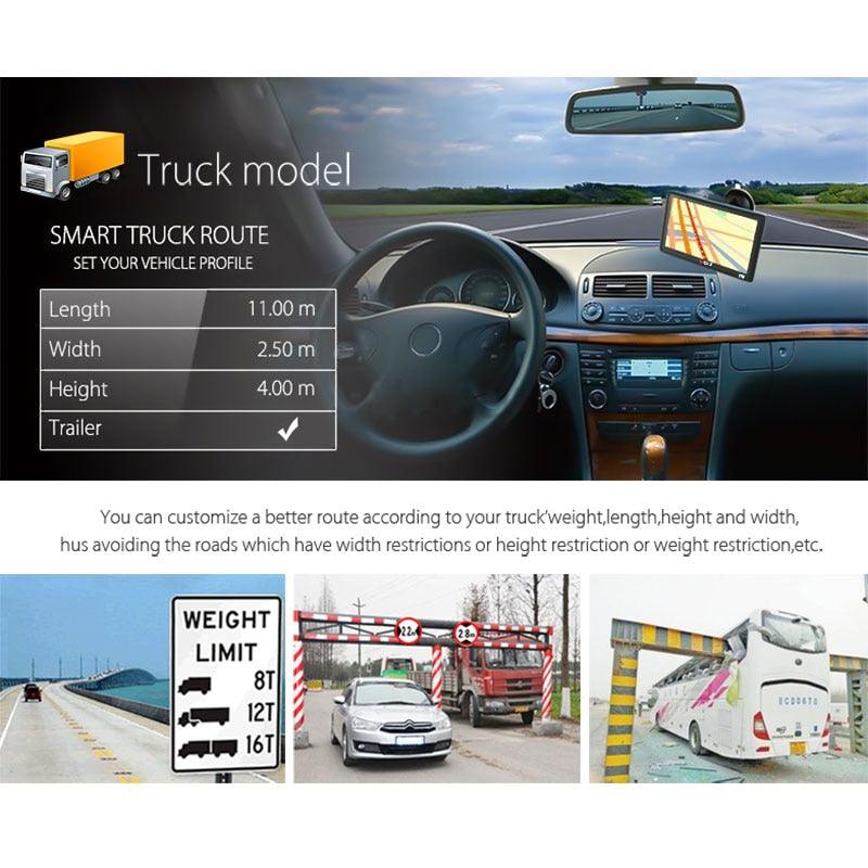 7 Inch Car GPS Navigation 128M+8GB FM Touch Screen Sat Nav Truck Navigator Reverse Wireless Camera (CT5)(1U60)