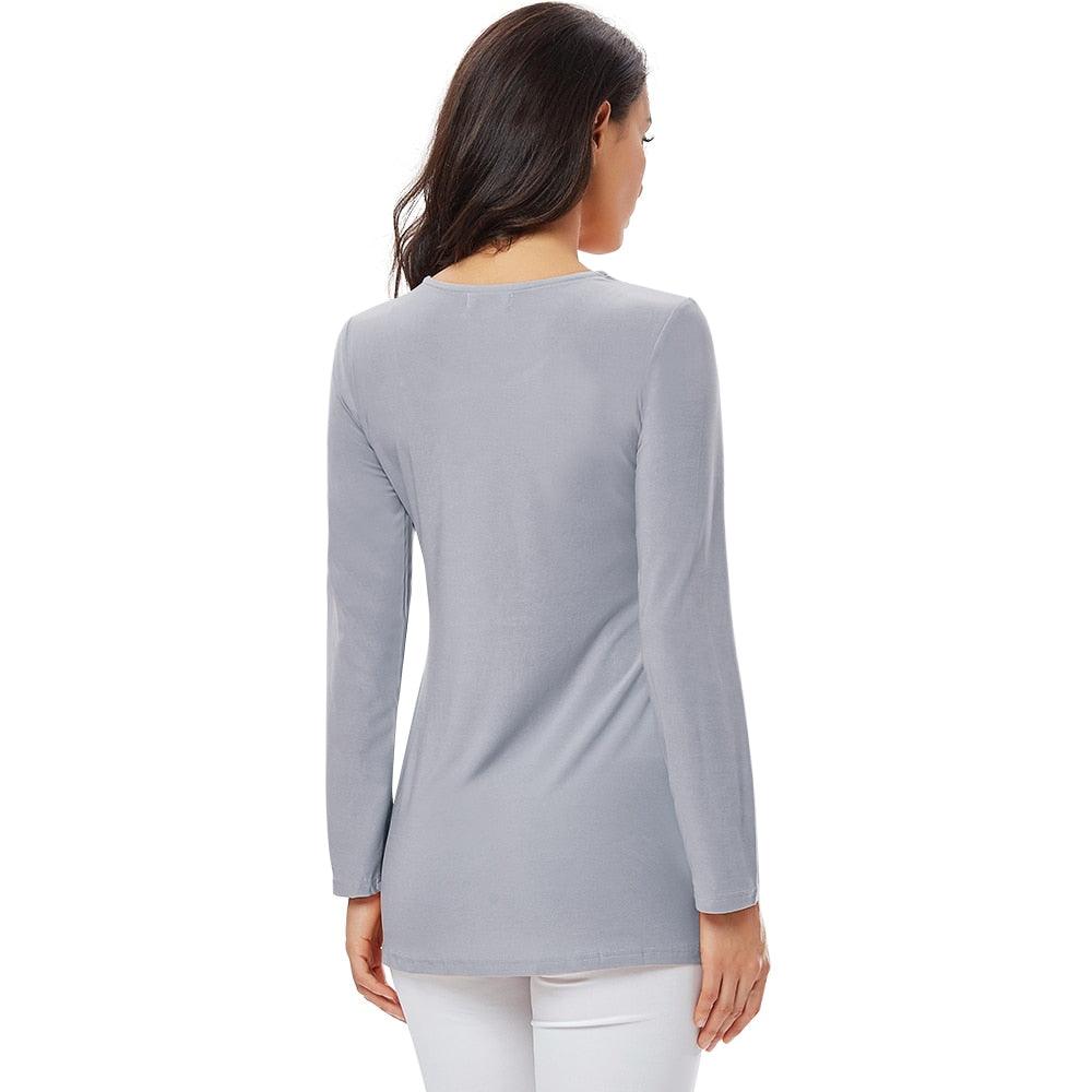 Ladies Golden Diamond Waist Decoration Slim Tunic Tops - Casual Party Long Sleeve Women Elegant Lace Floral Blouse (TB1)(BCD2)(F19)(F35)
