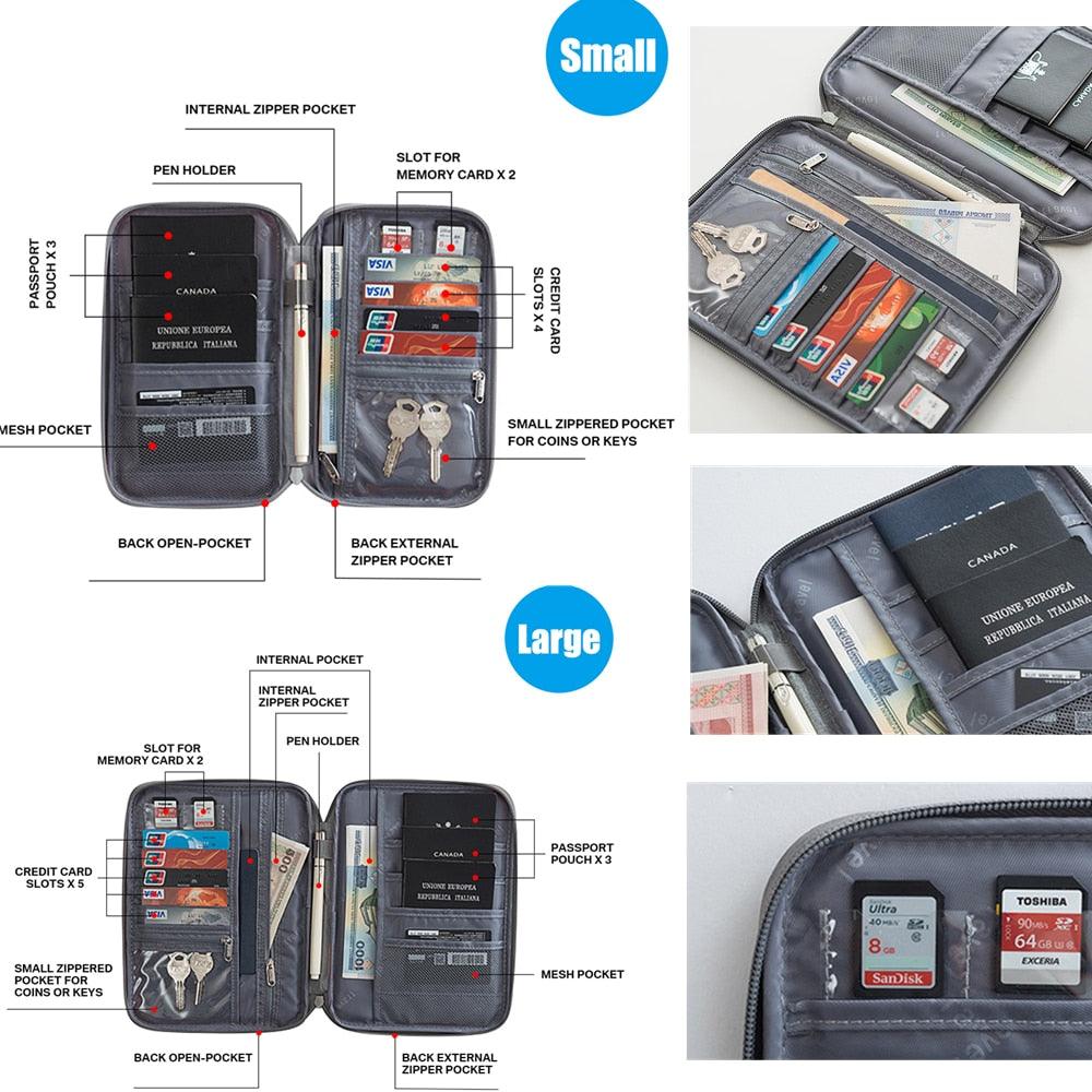 Multifunctional Credit Card Wallet Waterproof Travel Passport Wallet Portable Holder (1U79)