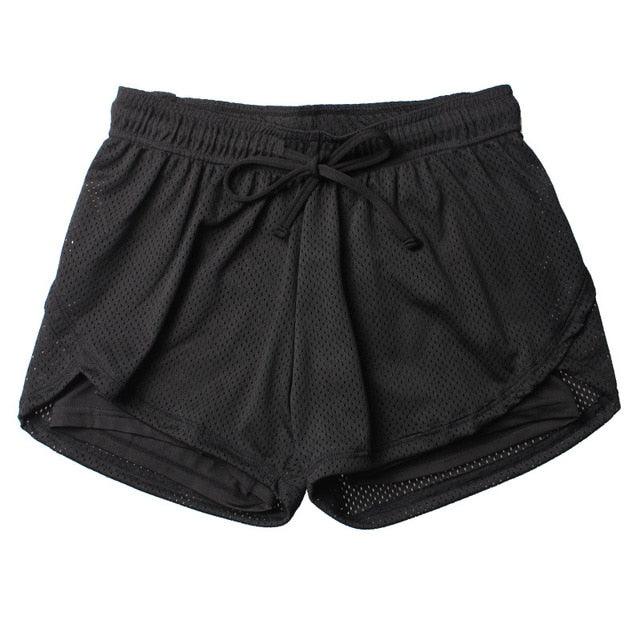 Great Yoga Shorts - Gym Sport Shorts - Running Summer Double Layer Shorts - Women Skinny Fitness Pants (BAP)(F24)