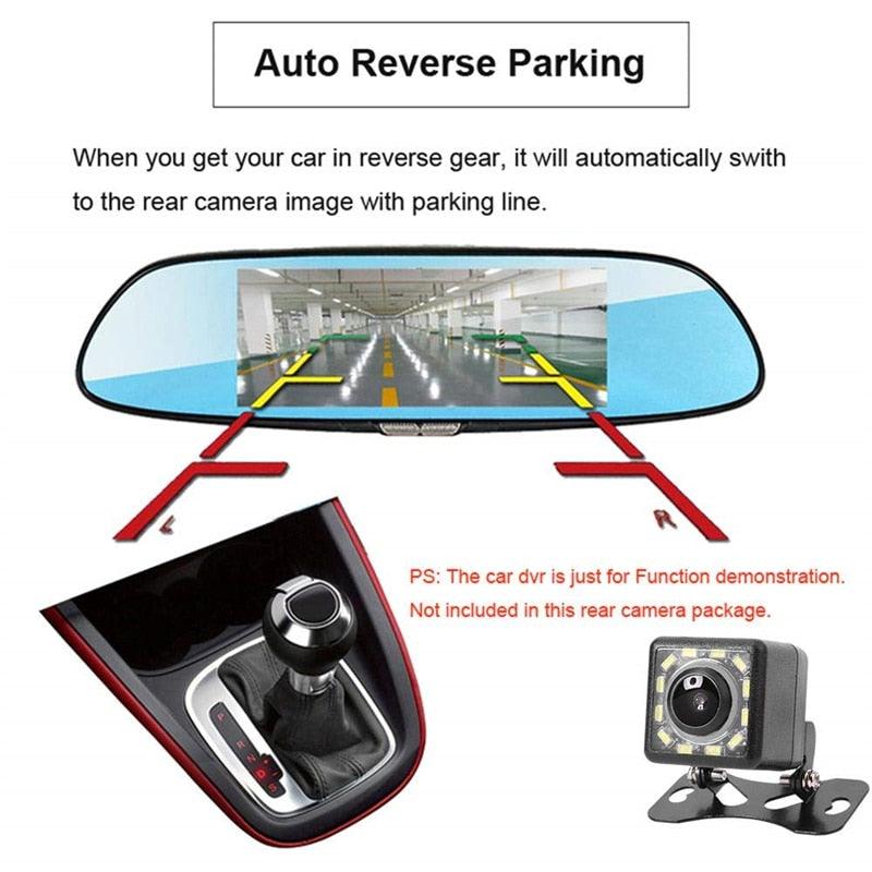 170 Degree Wide Angle Easy Install HD Rear View Back Up Waterproof Camera with 12 LED (CT3)