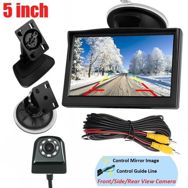 Great 5'' Monitor Kit Car Waterproof License Plate Front/Side/Rear View Camera 8 Auto LED Night Vision (CT3)(1U60)