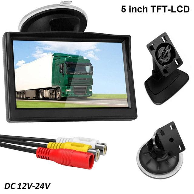 Great 5'' Monitor Kit Car Waterproof License Plate Front/Side/Rear View Camera 8 Auto LED Night Vision (CT3)(1U60)