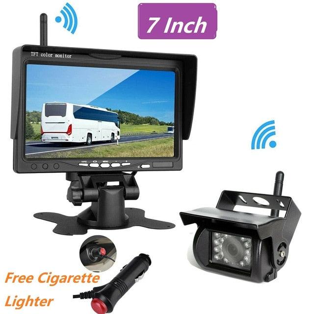 7'' HD LCD Monitor Backup Camera Kit for Trucks Trailers - Waterproof Night Vision Rear (CT3)(F60)