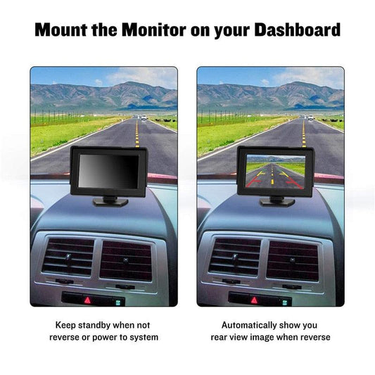 Auto LED Backup Rear View Camera Night Vision Kit with 4.3" TFT LCD Car Monitor Screen Parking Assistance System DC 12V (D60)(CT3)