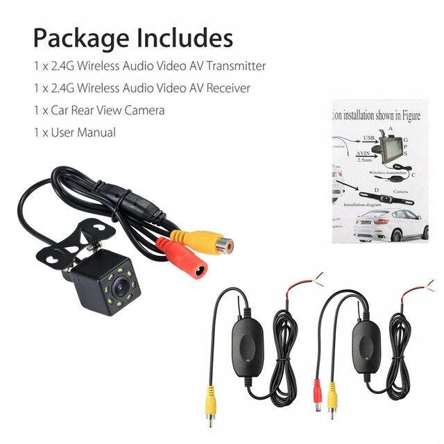 Backup HD 8 Auto LED Night Vision Rear View Waterproof Wide Angle Reverse Camera Suitable 12V Wireless Screen for Cars (CT3)