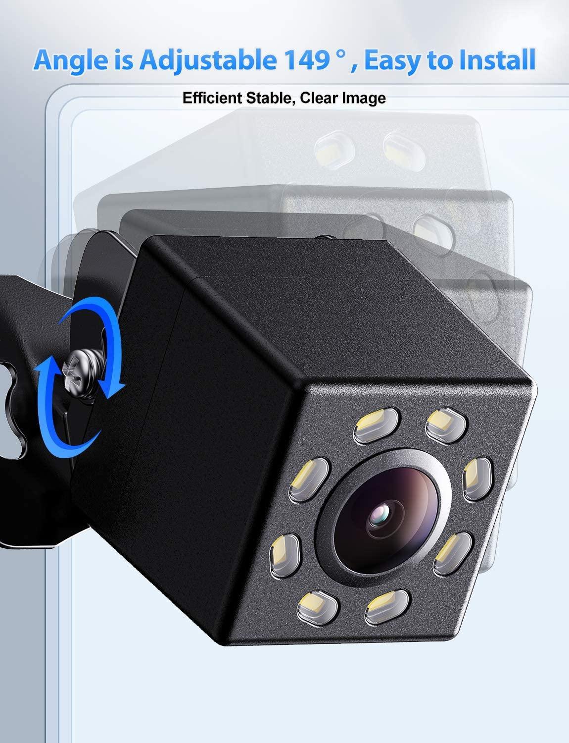 Backup HD 8 Auto LED Night Vision Rear View Waterproof Wide Angle Reverse Camera Suitable 12V Wireless Screen for Cars (CT3)