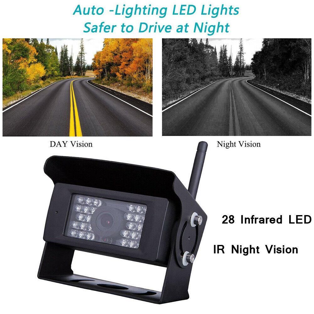Digital Wireless Backup Camera System Kit - No Interference IP69 Waterproof + 7’’ LCD Reverse Monitor for Rv/Truck/Pickup (CT3)(1U60)