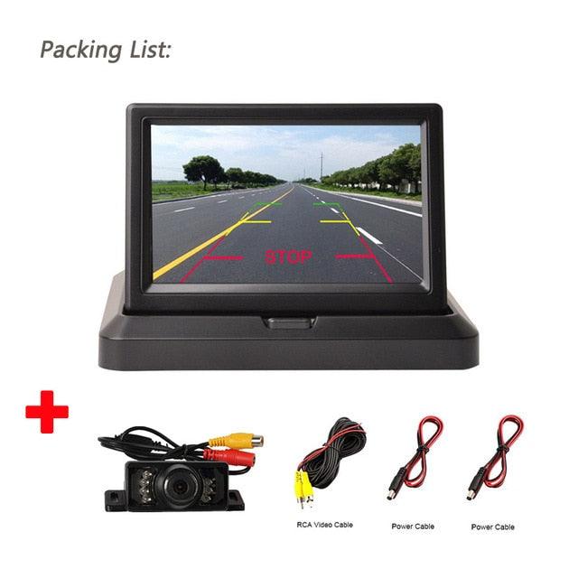 HD Car Rear View Parking GuideLines Waterproof Reverse Auto LED Back Up Camera High Definition with 5'' Monitor (D60)(CT3)