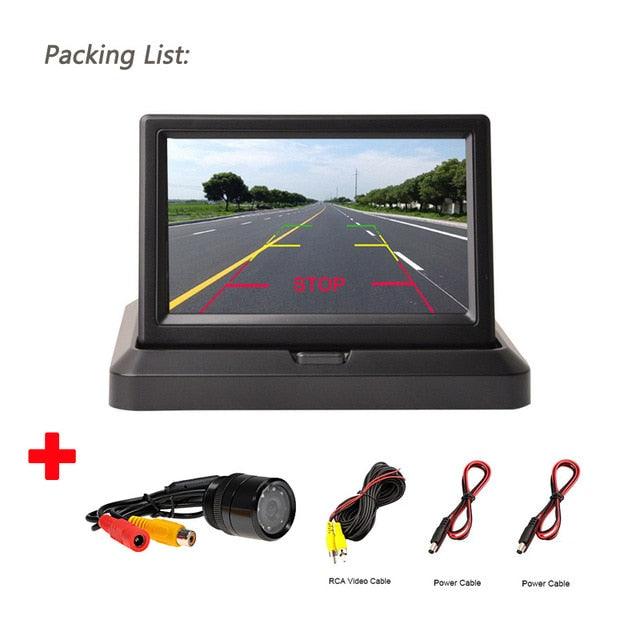 HD Car Rear View Parking GuideLines Waterproof Reverse Auto LED Back Up Camera High Definition with 5'' Monitor (D60)(CT3)