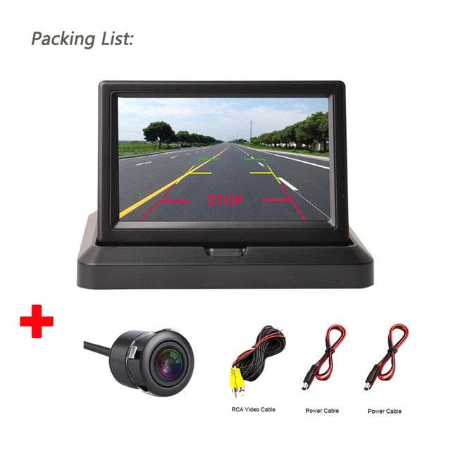 HD Car Rear View Parking GuideLines Waterproof Reverse Auto LED Back Up Camera High Definition with 5'' Monitor (D60)(CT3)