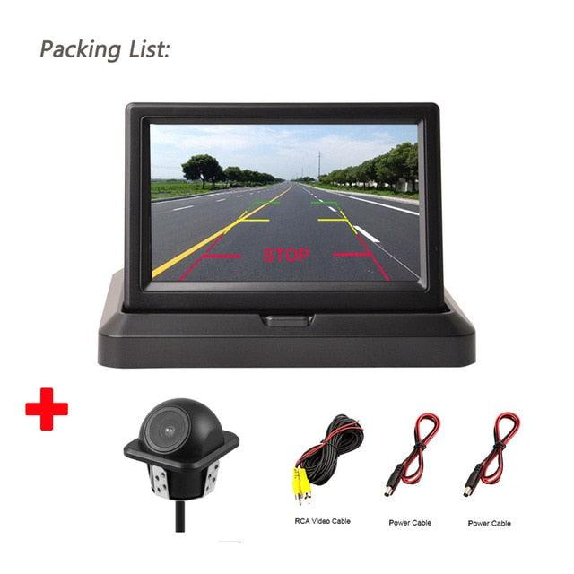 HD Car Rear View Parking GuideLines Waterproof Reverse Auto LED Back Up Camera High Definition with 5'' Monitor (D60)(CT3)