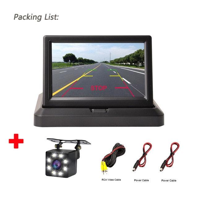 HD Car Rear View Parking GuideLines Waterproof Reverse Auto LED Back Up Camera High Definition with 5'' Monitor (D60)(CT3)