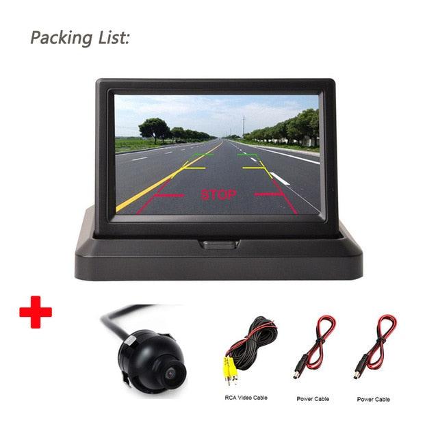 HD Car Rear View Parking GuideLines Waterproof Reverse Auto LED Back Up Camera High Definition with 5'' Monitor (D60)(CT3)