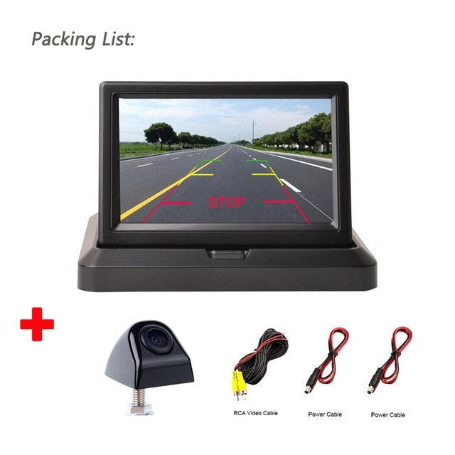 HD Car Rear View Parking GuideLines Waterproof Reverse Auto LED Back Up Camera High Definition with 5'' Monitor (D60)(CT3)