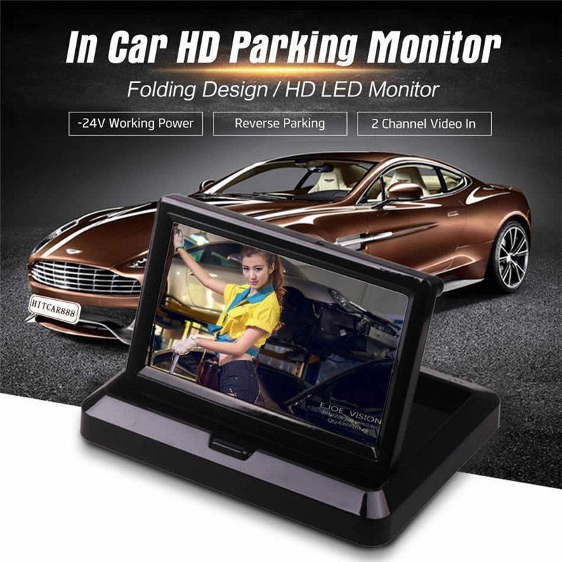 HD Car Rear View Parking GuideLines Waterproof Reverse Auto LED Back Up Camera High Definition with 5'' Monitor (D60)(CT3)