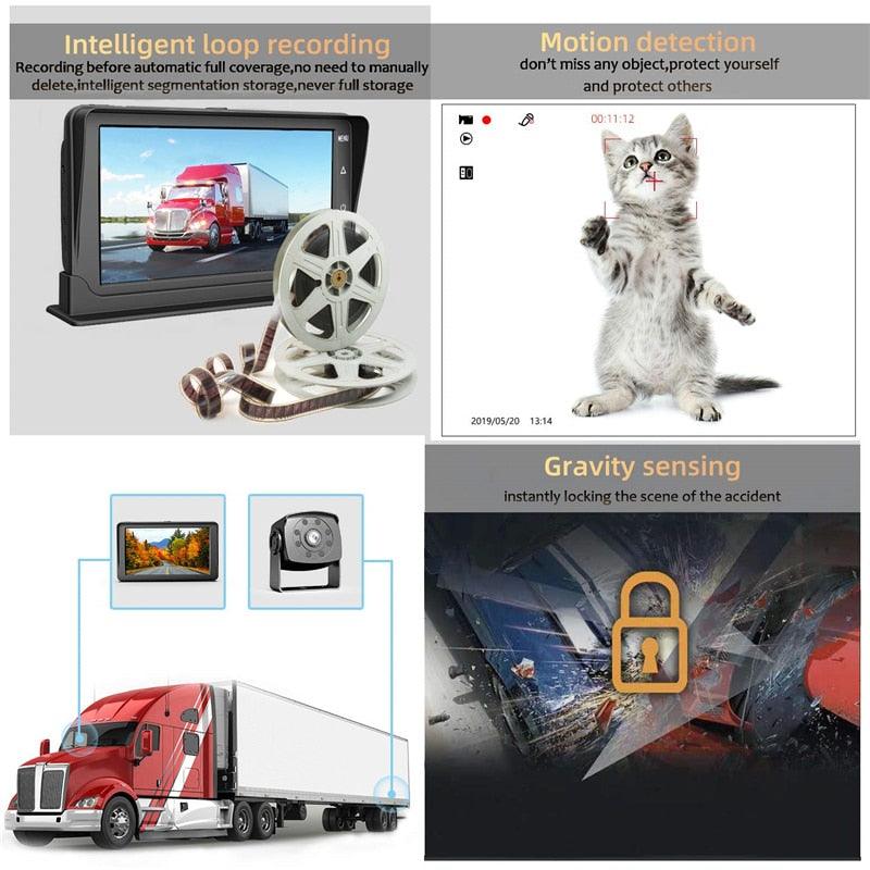 Great 69K Waterproof Night Vision Backup Camera - 7'' FHD 1080P G-Sensor - Loop Recording DVR System (CT3)(CT4)(1U60)