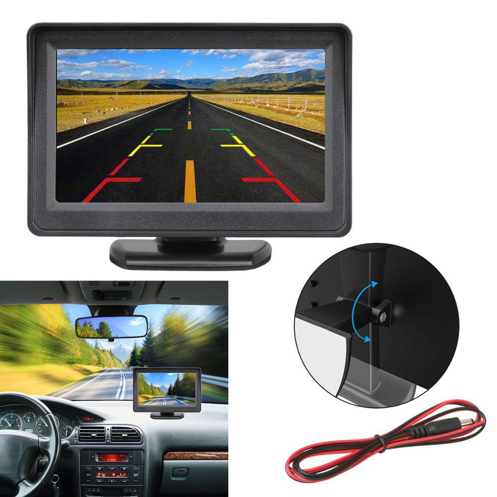 Night Vision HD Car Rear View Parking Guide Lines ON/Off Waterproof Reverse Auto Back Up Camera & 4.3'' TFT LCD Monitor (CT3)