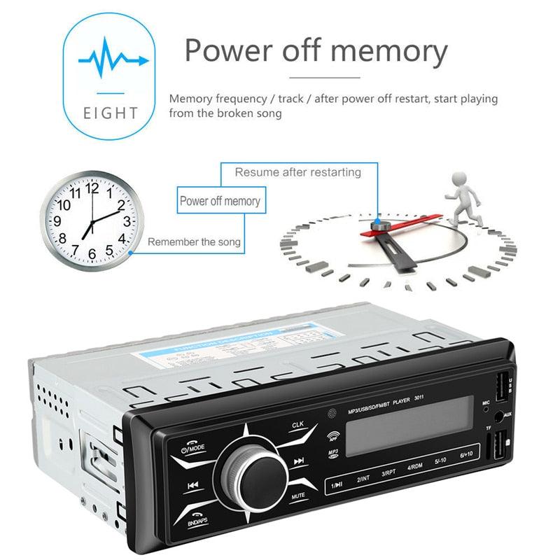 Single Din Car Stereo 12V MP5 Player with Bluetooth Audio & Hands-Free Calling FM AM Receiver USB/AUX-in/SD Radio (CT2)