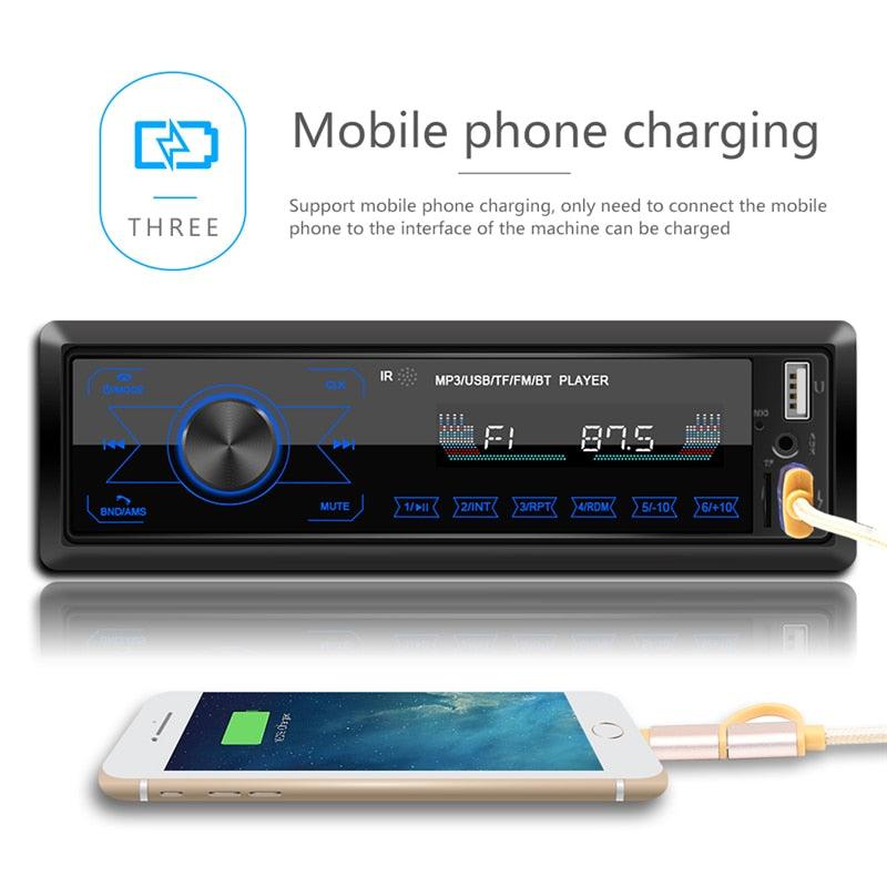 Single Din Car Stereo Radio with Bluetooth FM Touch Screen MP3 Player Support USB SD Card AUX Wireless Remote Control (CT2)