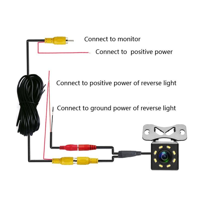 Universal Vehicle Back Up Reverse Camera 170 Degree View Angle 8 Auto LED Lights (CT3)(F60)