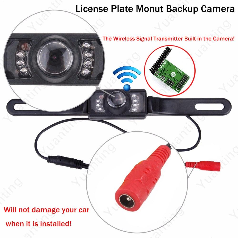 Waterproof Built-in Wireless License Plate Rear View Car Reverse Backup Parking Camera (CT3)(F60)