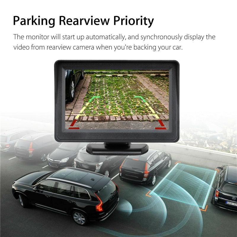 Wire 4.3'' Mirror Monitor System For Cars HD Night Vision IP68 Waterproof Rear/Front View (CT3)(F60)