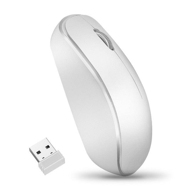 2.4G Mini Wireless Mouse 1600DPI Silent USB Optical Ergonomic Business Office Mouse For PC Gaming Laptops (CA1)(F52)