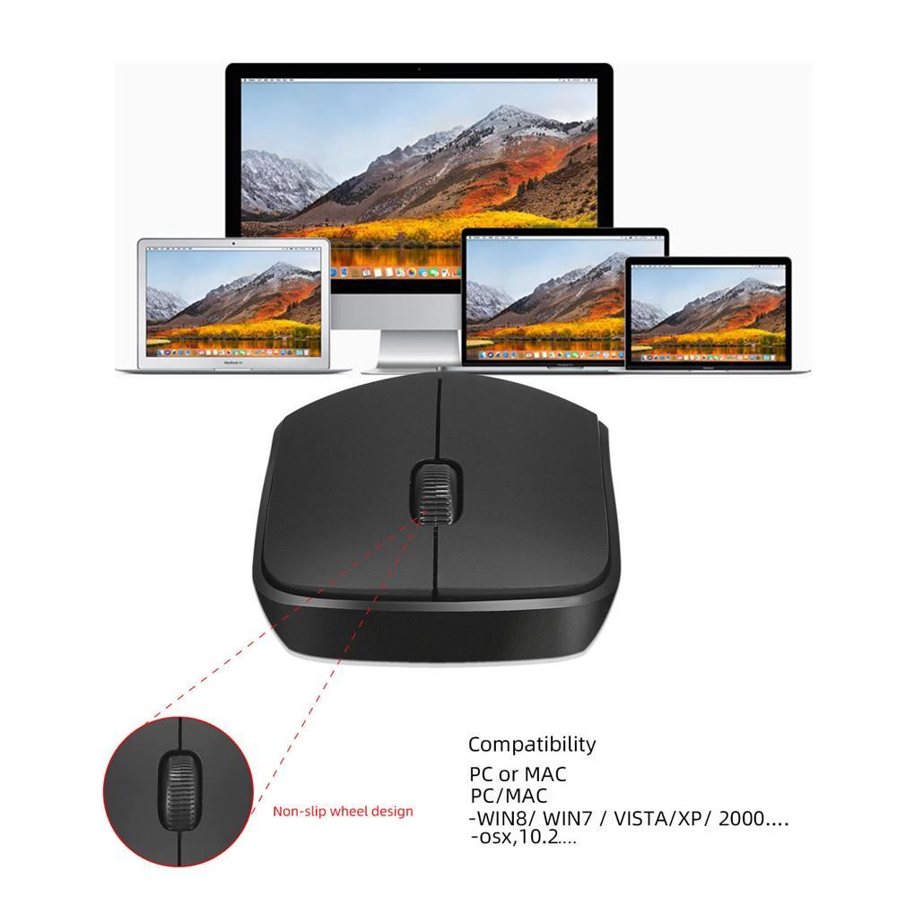 2.4G Mini Wireless Mouse 1600DPI Silent USB Optical Ergonomic Business Office Mouse For PC Gaming Laptops (CA1)(F52)