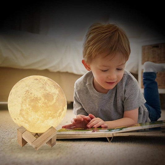 LED Night Light 3D Print Moon Lamp Rechargeable Color - Touch Moon Lamp Children's Lights Night Lamp (D58)(LL4)(1U58)