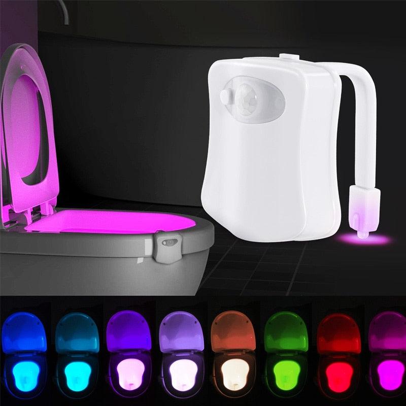 LED Night Lights Human Motion Sensor Automatic Toilet Seat Bowl Bathroom Night Lighting 8 Color (LL4)(1U58)