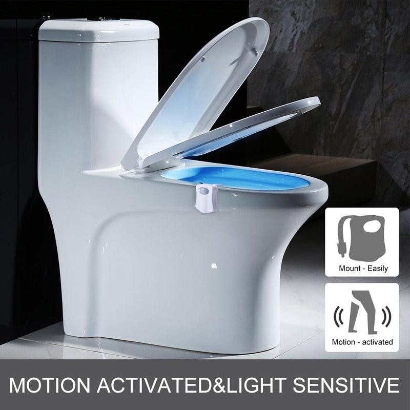 LED Night Lights Human Motion Sensor Automatic Toilet Seat Bowl Bathroom Night Lighting 8 Color (LL4)(1U58)