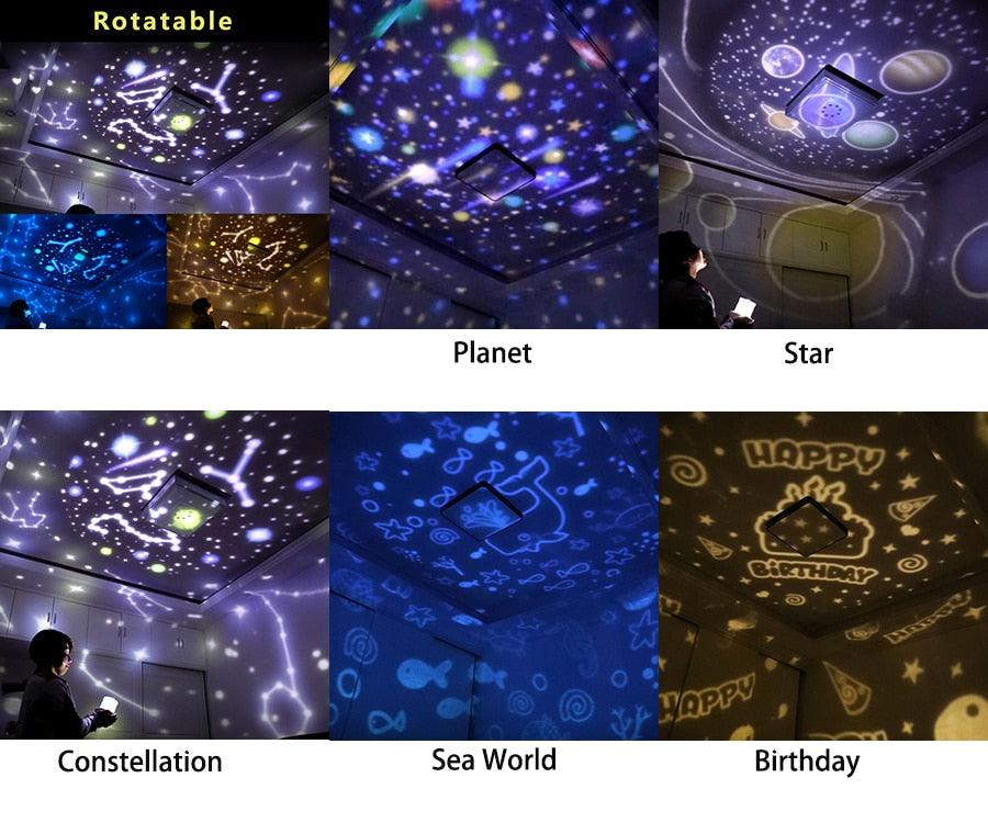 Night Lights for Kids Multifunctional Moon Star Projector Lamp (LL5)(LL4)(1U58)(F58)