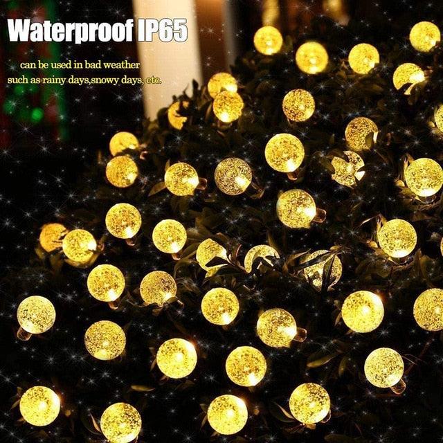 Solar 20/50 LED Crystal ball 5M/10M Lamp Power LED - String Fairy Christmas Decor For Outdoor (LL5)(1U58)