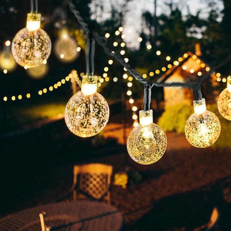 Solar 20/50 LED Crystal ball 5M/10M Lamp Power LED - String Fairy Christmas Decor For Outdoor (LL5)(1U58)