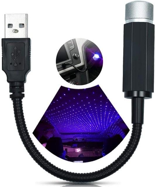 Star Projector Night Light USB Car Atmosphere Lamp - Adjustable Flexible Home Ceiling (LL5)(1U58)(CT1)(1U60)