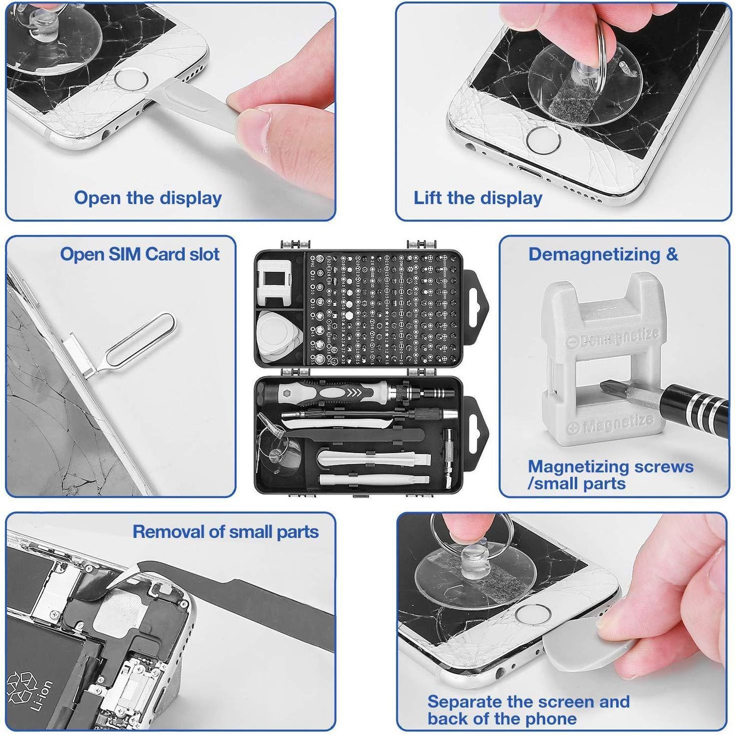 Amazing Repair Tools Kit Screwdriver Set Precision - 115 In 1 Magnetic Torx Hex Bit Screw Driver Bits (1U89)