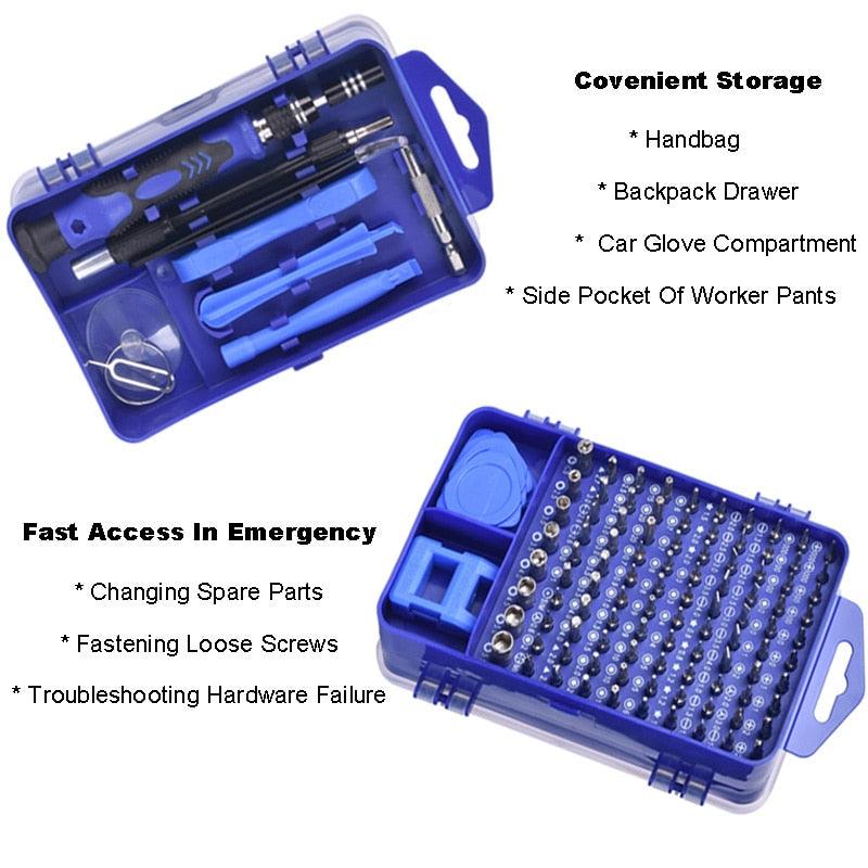 Amazing Repair Tools Kit Screwdriver Set Precision - 115 In 1 Magnetic Torx Hex Bit Screw Driver Bits (1U89)