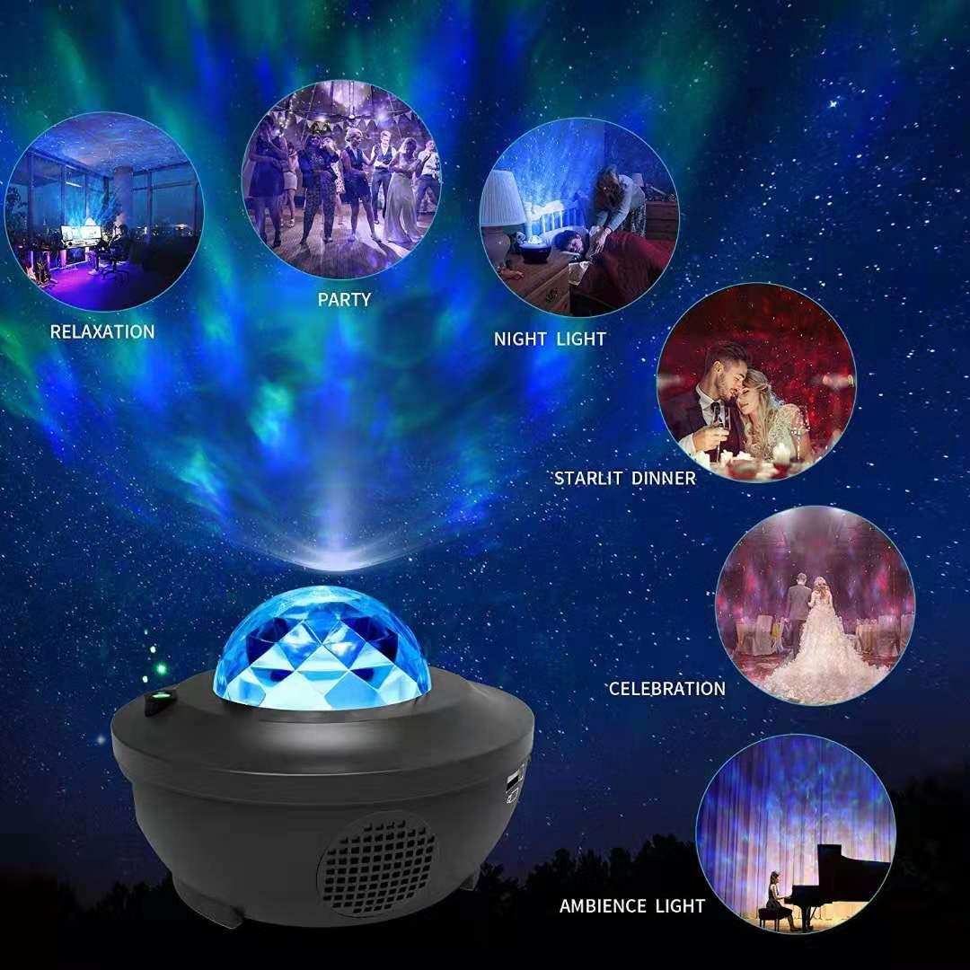 Star Night Light Projector - Ocean Wave Projector Sky with Bluetooth Speaker (D58)(LL4)(1U58)