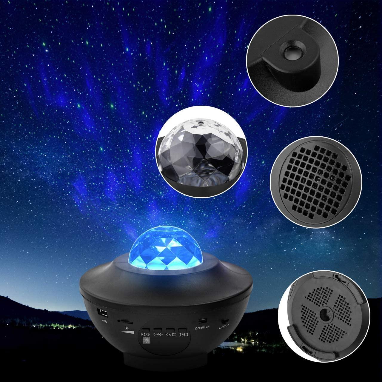 Star Night Light Projector - Ocean Wave Projector Sky with Bluetooth Speaker (D58)(LL4)(1U58)