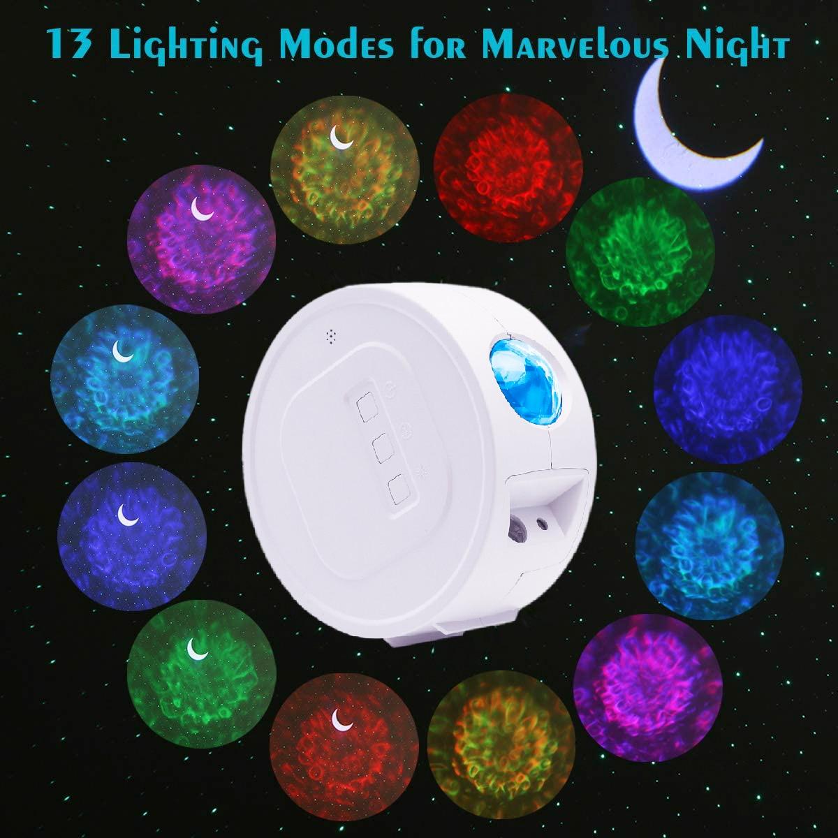 Starry Sky Projector - Star Night Light Upgraded Smart WIFI Ocean Waving Lights Moon (LL4)(F58)