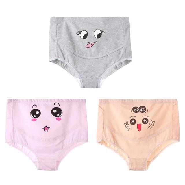 Cute 3Pcs/Lot Cotton Maternity Panties - High Waist Pregnant Women - Underwear Maternity Pregnancy Briefs (D6)(5Z2)(7Z2)