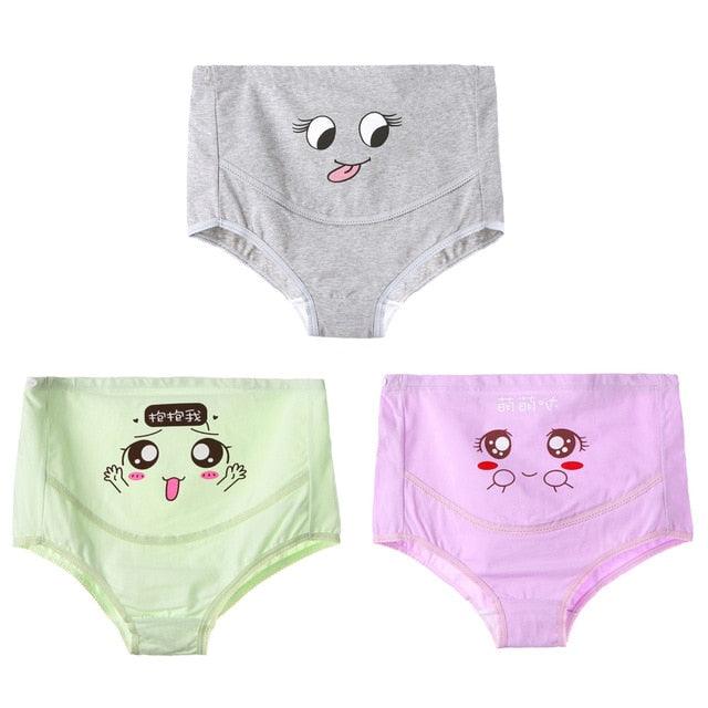 Cute 3Pcs/Lot Cotton Maternity Panties - High Waist Pregnant Women - Underwear Maternity Pregnancy Briefs (D6)(5Z2)(7Z2)