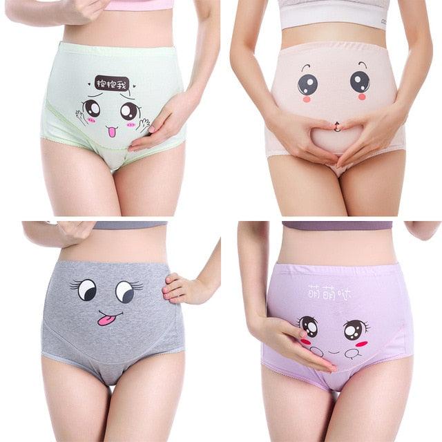 So Cute 4Pcs/Lot Cotton Maternity Underwear Panty - Pregnancy Brief - High Waist Maternity Panties Intimates (5Z2)(7Z2)(F6)