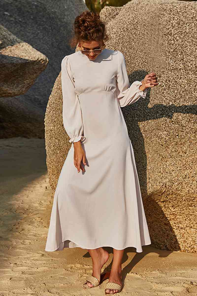 Puff Sleeve Flounce Dress (BWMT) T - Deals DejaVu