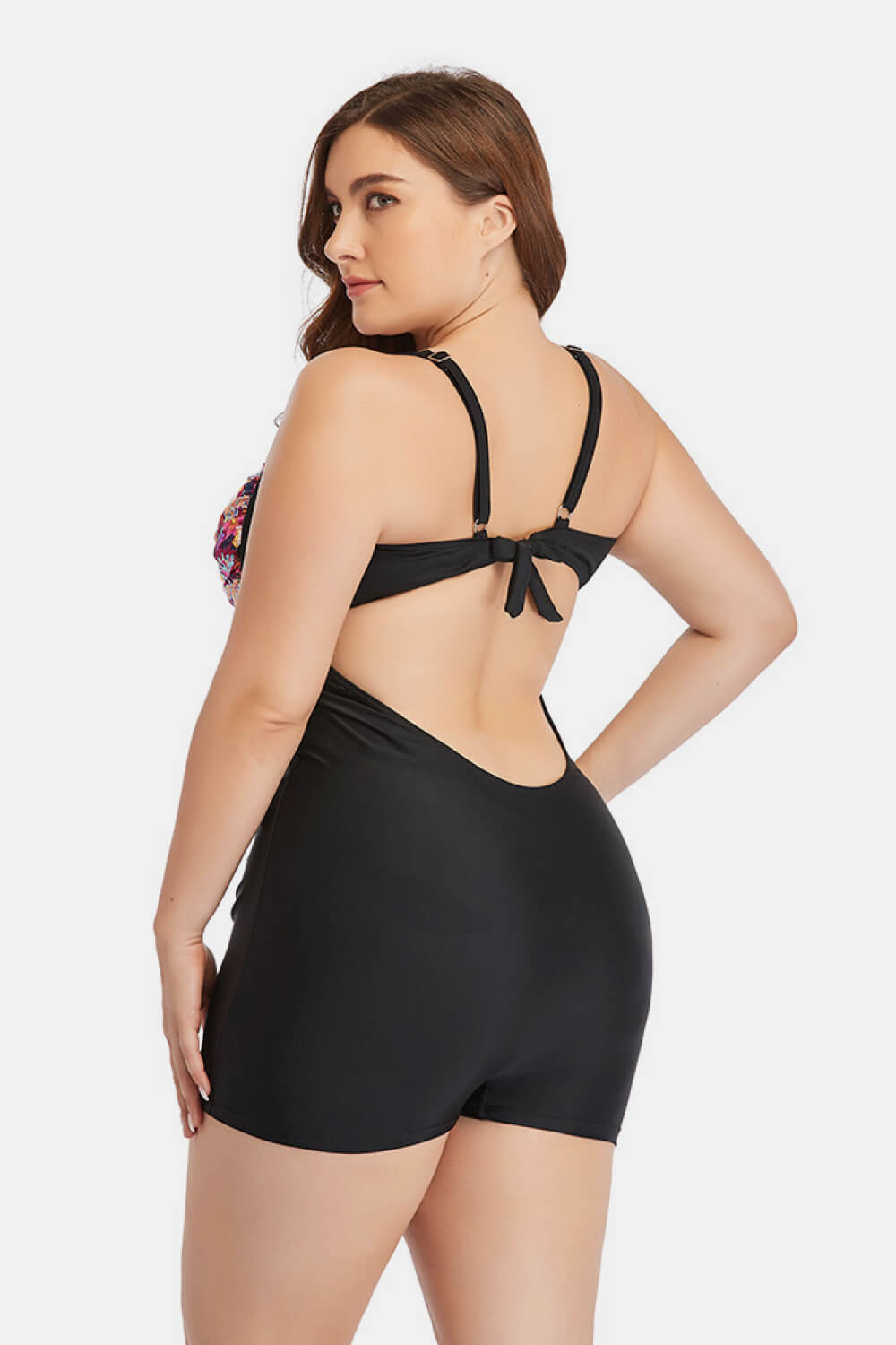 Plus Size Two-Tone One-Piece Swimsuit (TB10D) T