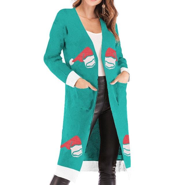 Great Autumn Winter Christmas Women Sweater - Women Casual Long Cardigan - New Leopard Streetwear (2U23)