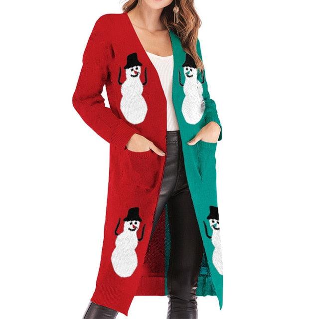 Great Autumn Winter Christmas Women Sweater - Women Casual Long Cardigan - New Leopard Streetwear (2U23)
