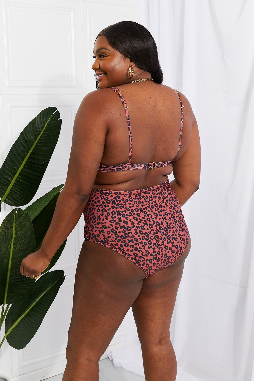 Marina West Swim Take A Dip Twist High-Rise Bikini in Ochre (TB9D) T