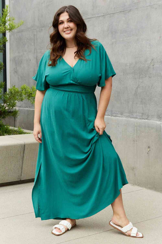 ODDI Full Size Woven Wrap Maxi Dress (BWMT) T - Deals DejaVu